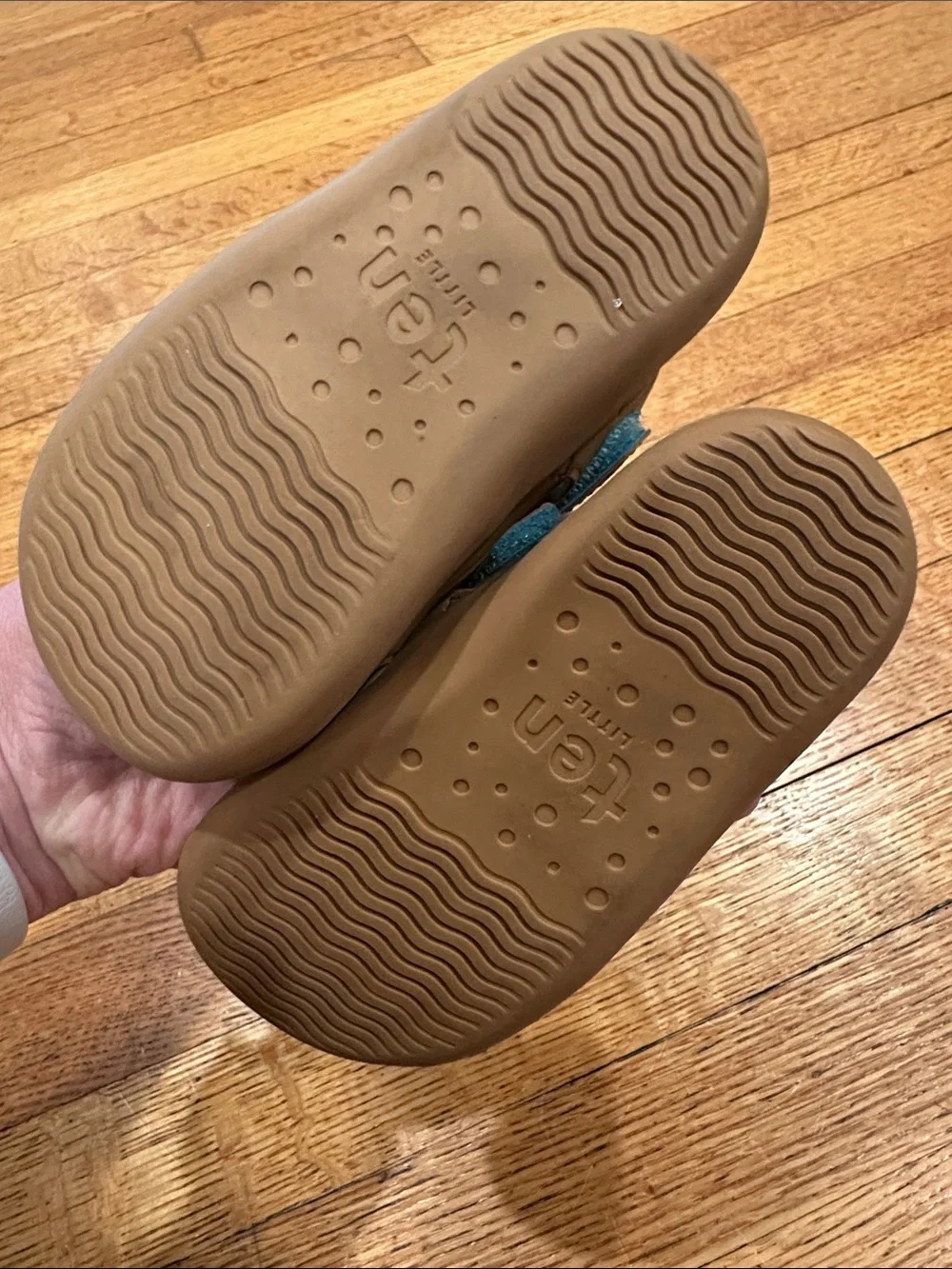 Kids Closed-Toe Sandals in Tan - Secure Hook & Loop Fit